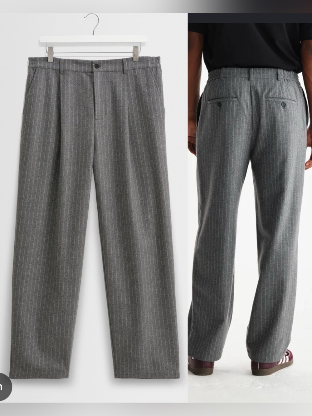 WAX London Men’s Charcoal Grey Pinstripe Trousers Wool blend , size 32